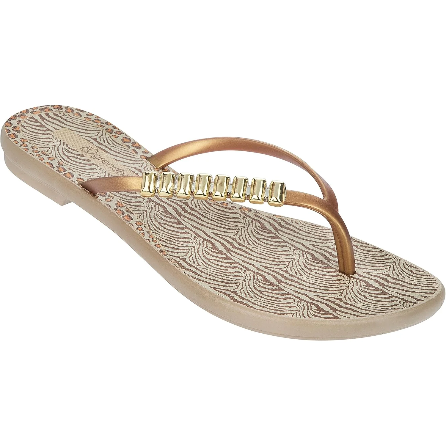 Grendha chanclas Açai con estampado dorado